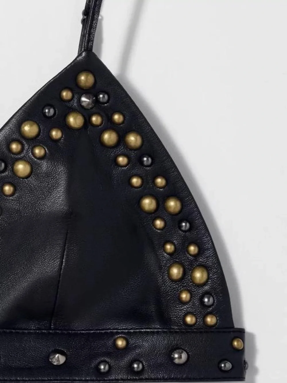 NWT. Zara/Kate Moss/Bobby Special Collaboration Black Leather Triangle. Size L.